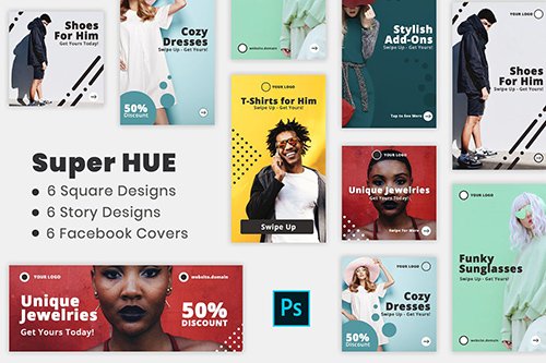 Super Hues | Social Media Kit & Facebook Covers