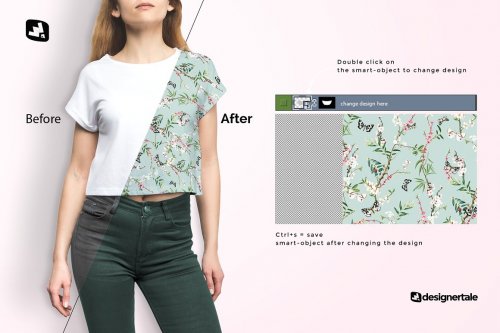 Female Crop Top Tshirt Mockup 4579900