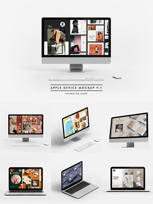 iMac and MacBook mockup and scene generator