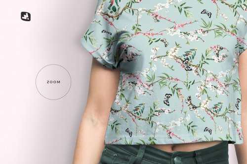 Female Crop Top Tshirt Mockup 4579900