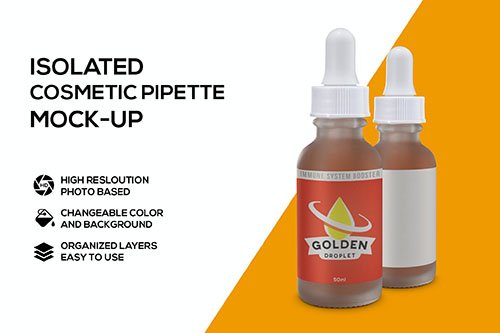 Cosmetic pipette psd mockup