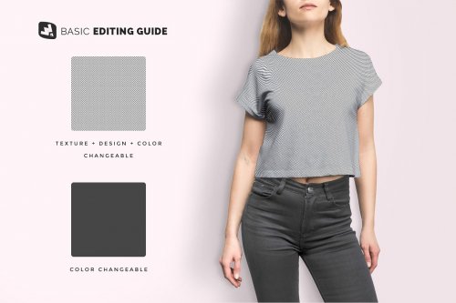 Female Crop Top Tshirt Mockup 4579900