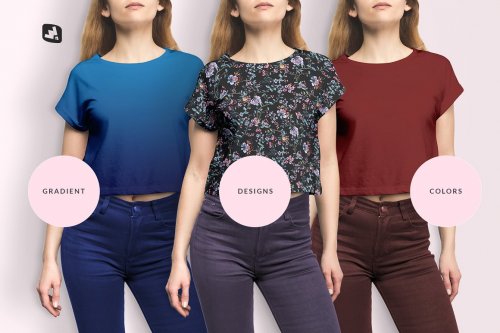 Female Crop Top Tshirt Mockup 4579900