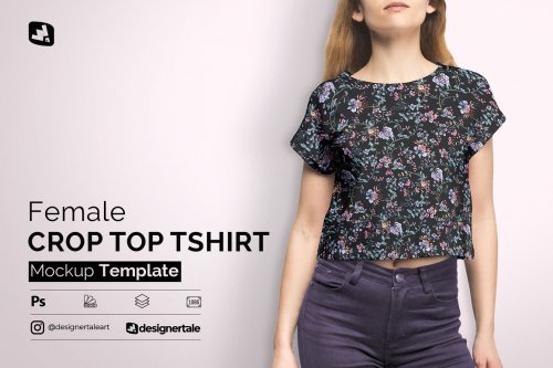 Female Crop Top Tshirt Mockup 4579900
