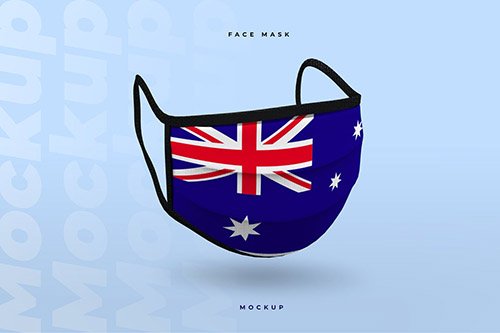 Cotton Face Mask Mockup Templete