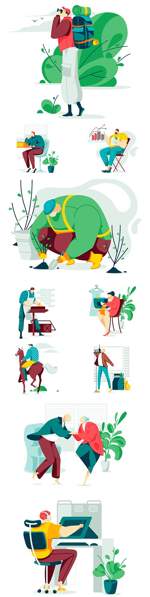 People of different professions and lifestyle flat design