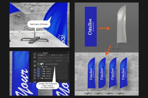 Feather Flags / Bow Flags MockUp 489164