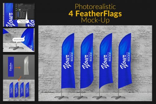 Feather Flags / Bow Flags MockUp 489164