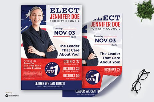 Election Jennifer Doe - Political PSD Poster RB