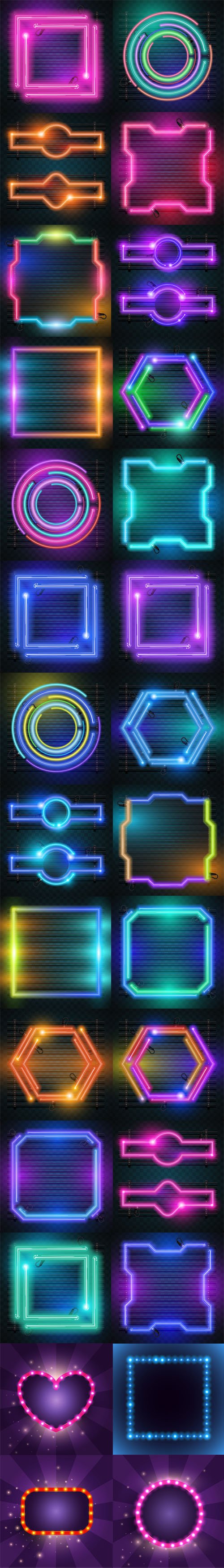 Neon Backgrounds Vector Collection