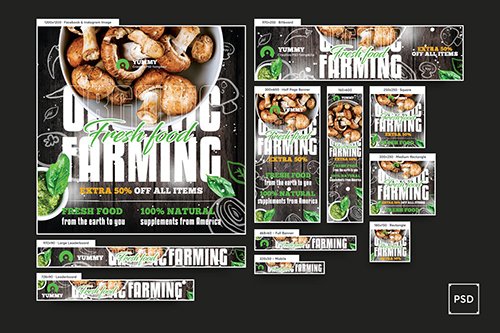 Organic Farming Banners Ad