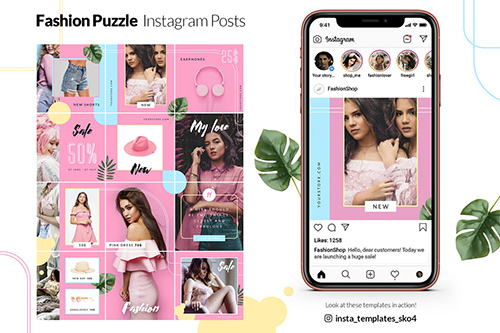 Fashion Puzzle - Instagram Posts PSD