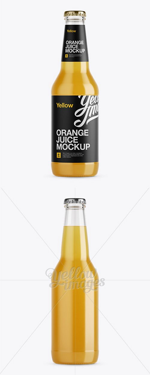 330ml Orange Juice Bottle Mockup 11850