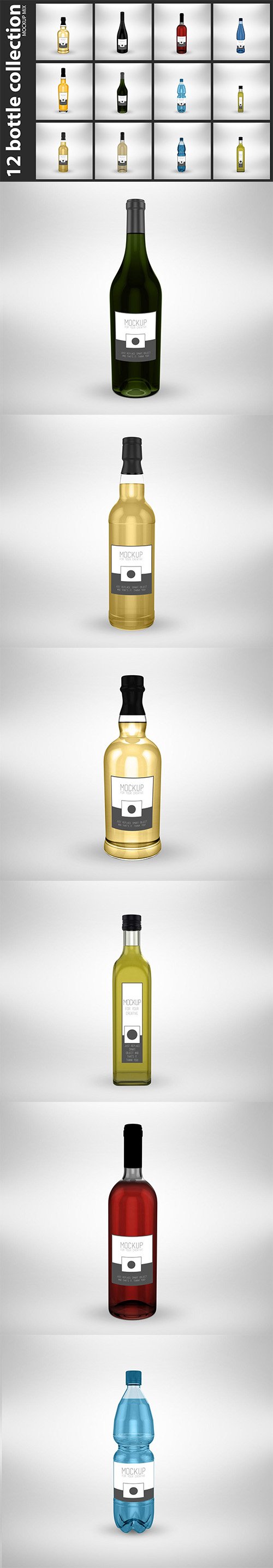 12 Bottle Collection PSD Mock Up