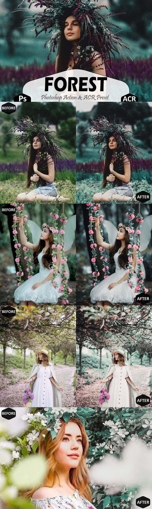 Forest Photoshop Actions And ACR Presets, Aqua Plant Ps