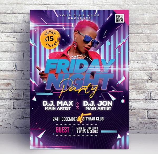 Friday Night Party - Premium flyer psd template