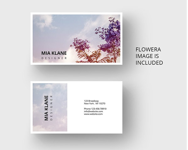 Business card with flower design in vintage style