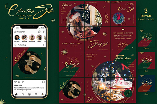 Christmas Puzzle - Instagram Posts PSD