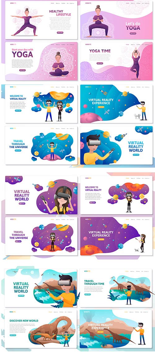 Website Landing Page Template Set