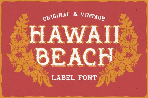 Hawaii Beach. Font & T-shirts 24658585