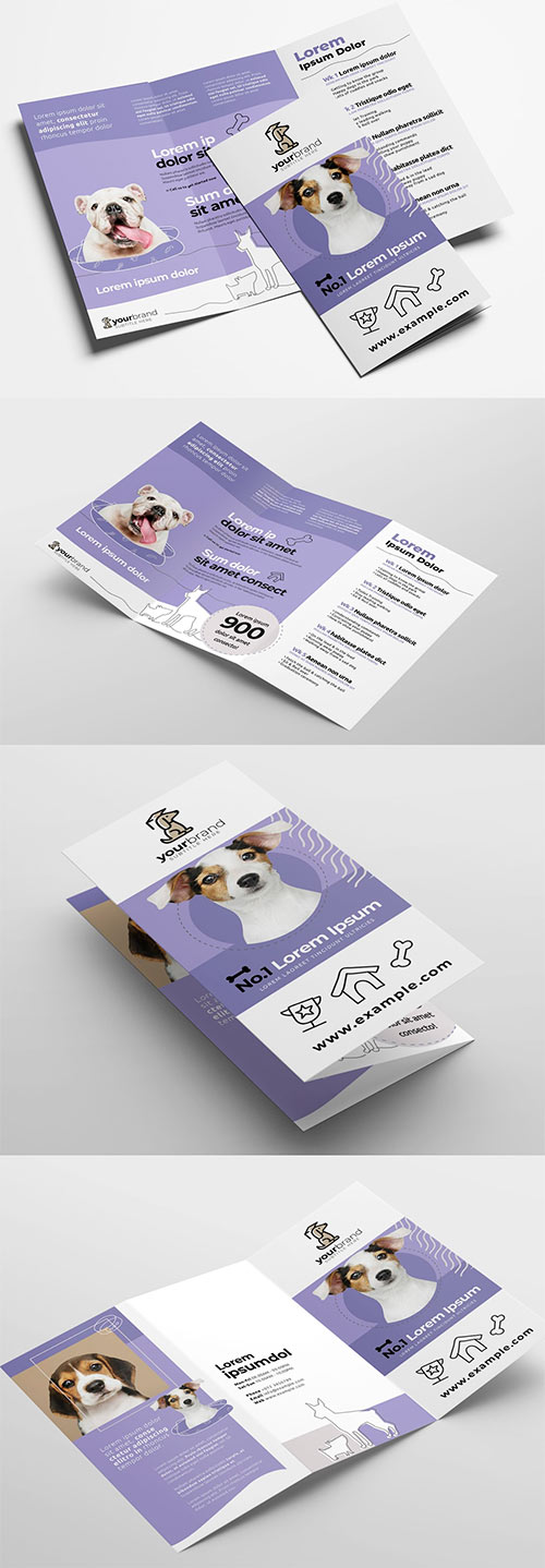 Trifold Brochure Layout for Pet and Vet Services