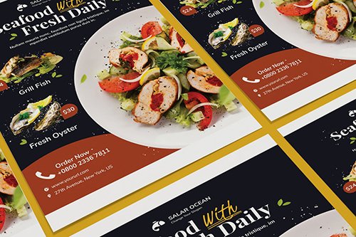 Fresh Food Poster PSD Template