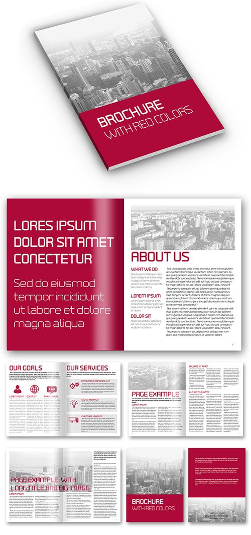 Red Colored Simple Business Brochure Layout 323984450