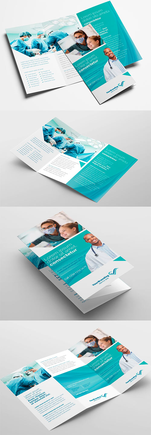 Medical Clinic Trifold Brochure Layout 324308370