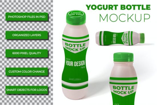 Yogurt Bottle Mockup
