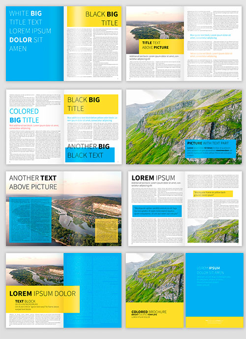 Blue Yellow Accent Brochure Layout 326452542