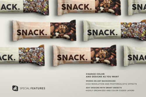 Вesignertale - Organic Snack Bar Packaging Mockup