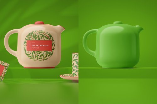 Tea set mockup