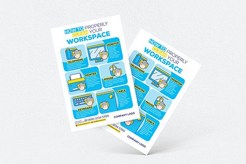 How To Properly Clean Your Workspace Flyer