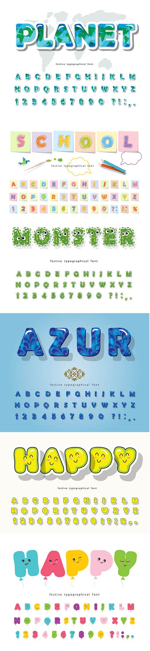 Bubble Font Cute Alphabet Set