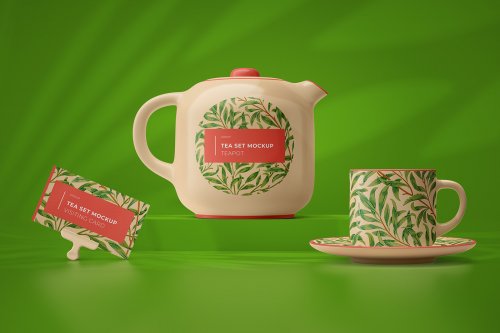 Tea set mockup