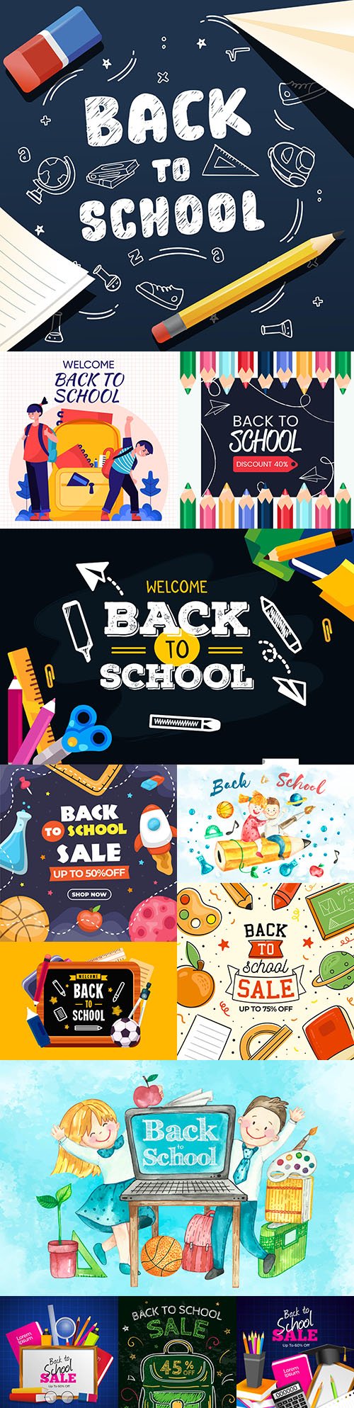 Back to school and accessories collection illustration 38