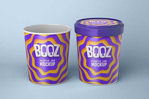 Realistic Ice Cream Cups Mockup 3