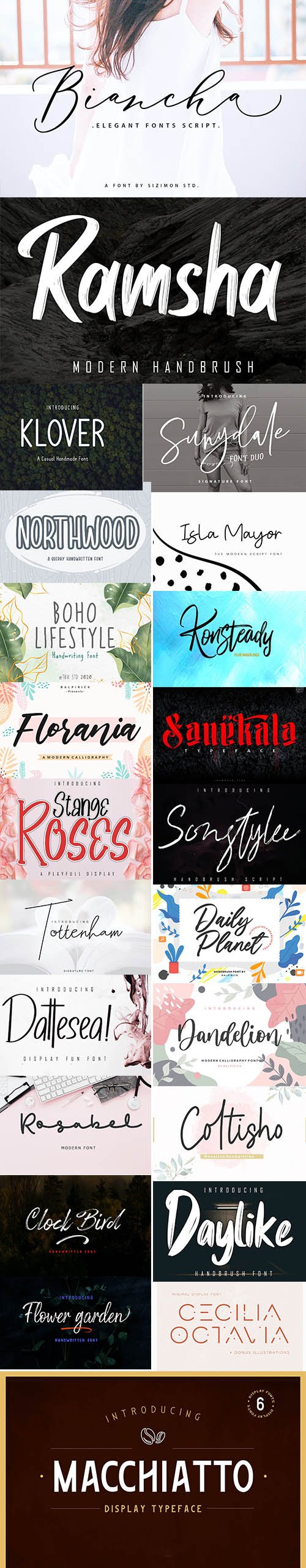 23 Creative Fonts Pack June 2020