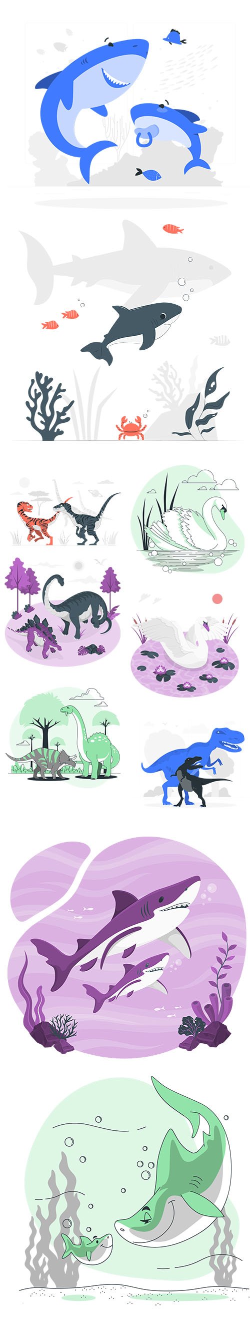 Colorful Animals Collection Set