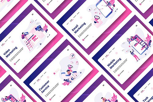 Business Marketing set illustration