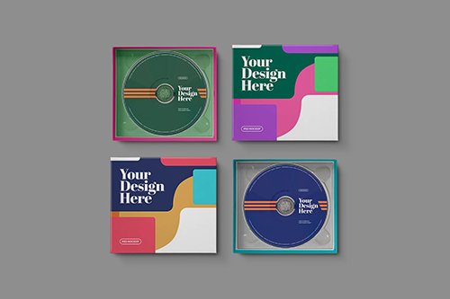 CD Cardboard Jewel Case Paper Box Mockup