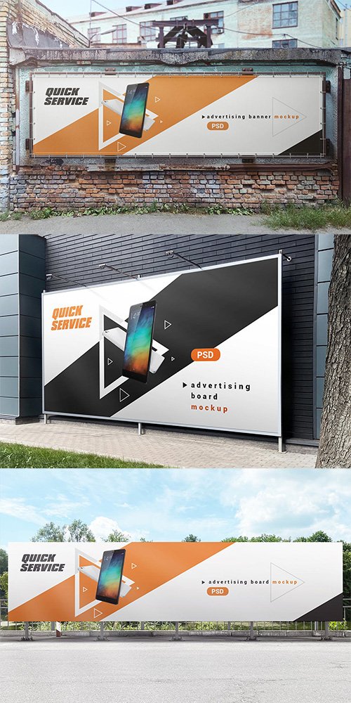 Outdoor Advertising Board / Banner Mockup