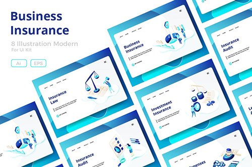 Business Insurance sets Illustration