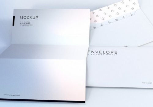 White envelope mockup design template for presentation