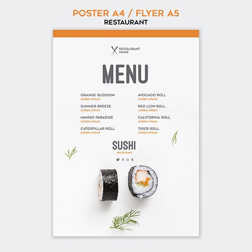 Flyer Template Sushi Restaurant