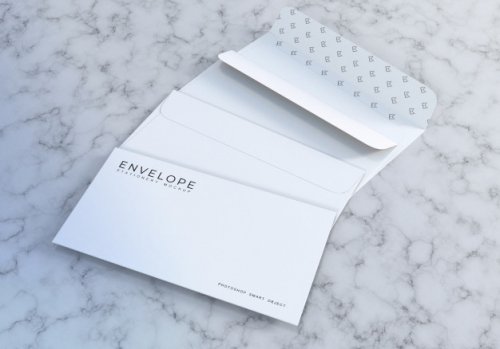 White envelope mockup design template for presentation