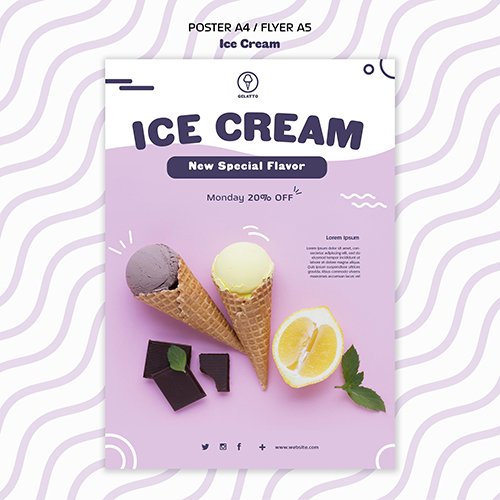 Ice cream poster template