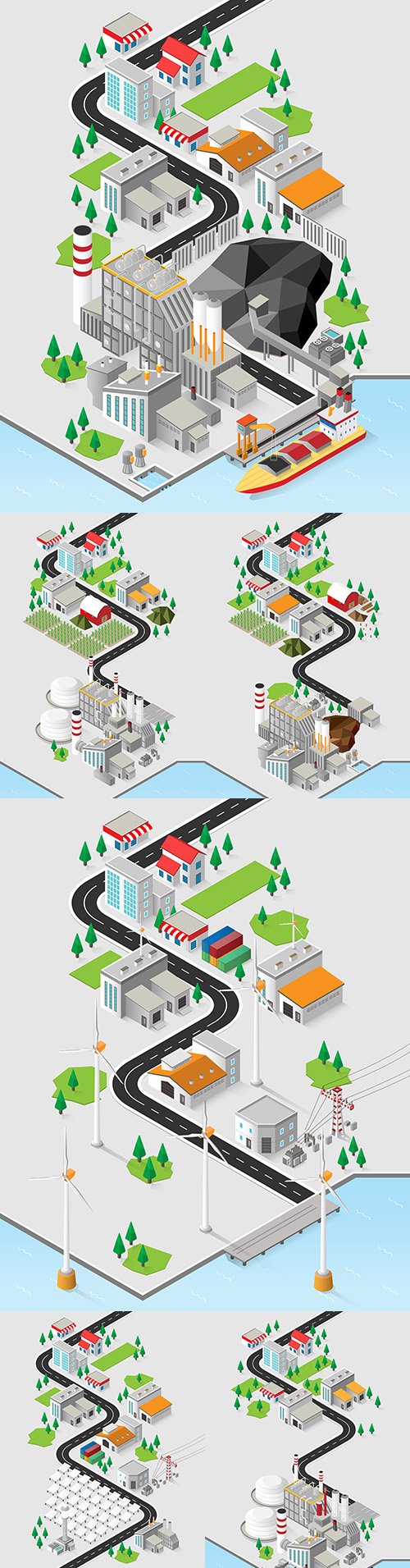 Diesel energy and diesel power plant with isometric graphics