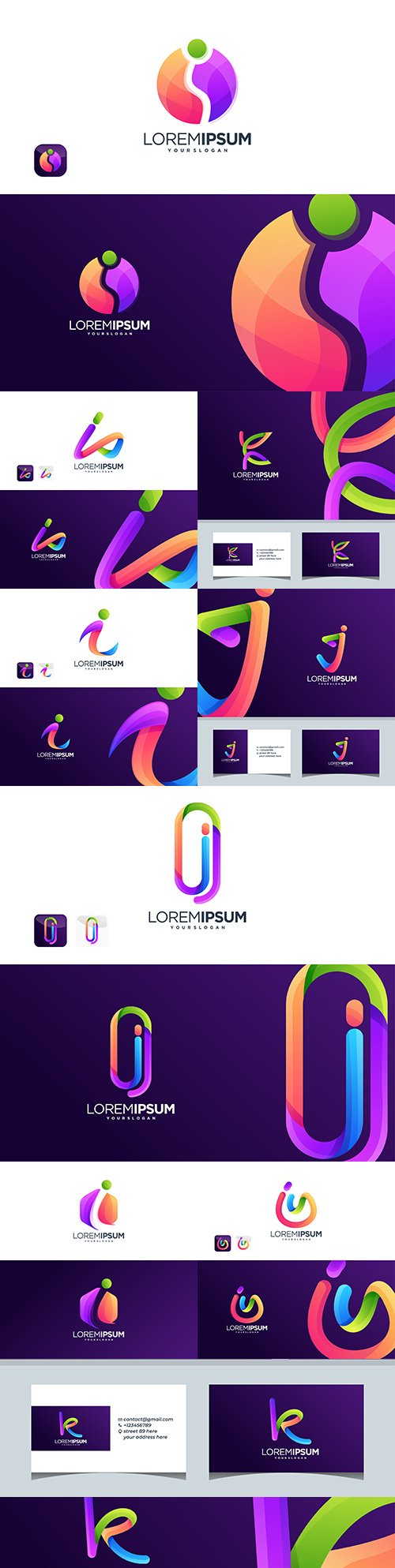 Capital letter logo internet technology digital design