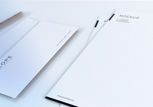 White envelope mockup design template for presentation